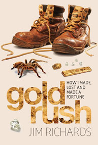 Image of book cover Gold Rush with boots and a spider crawling