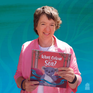 Katie Stewart with her book What Colour Is The Sea?