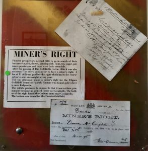 Photo with Miner's Rights certificate during the Gold Rush