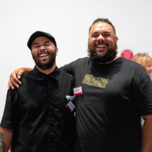 Tyrown Waigana and Jayden Boundry stand together